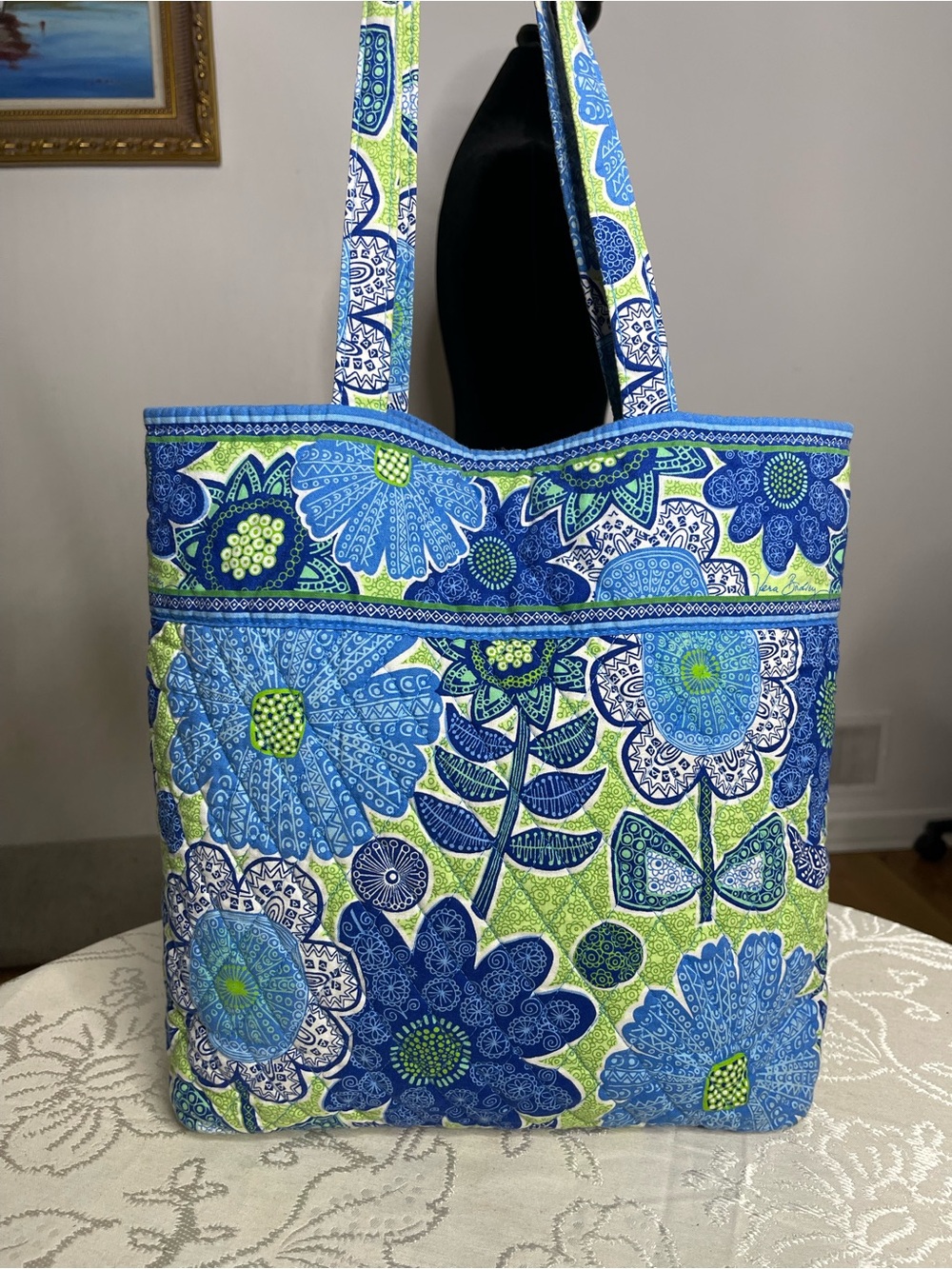 Vintage Vera Bradley Quilted Tote Bag โ "Doodle Daisy" Pattern - Picture 5 of 8